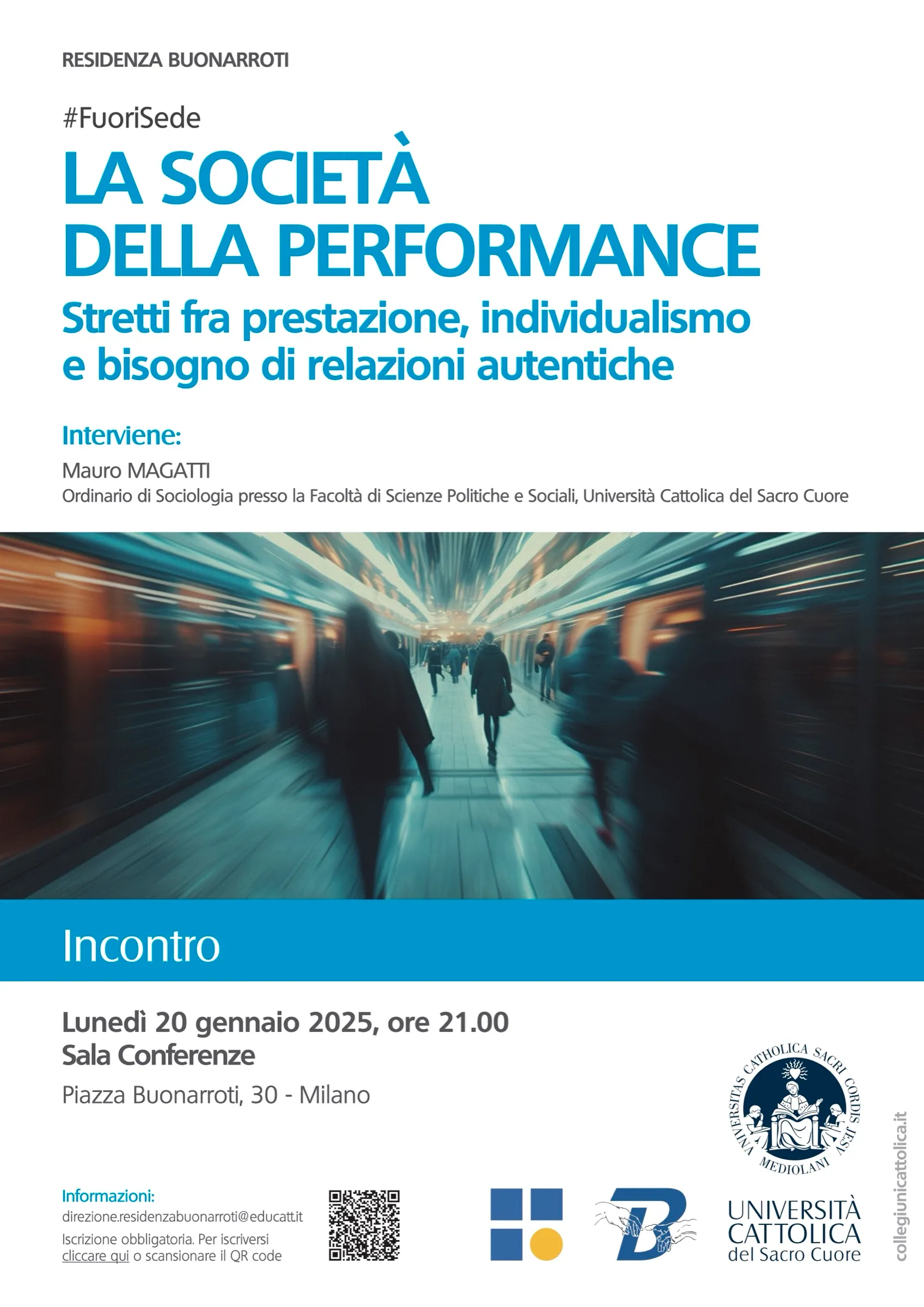 Locandina dell'incontro con il Prof. Magatti: La Società della Performance