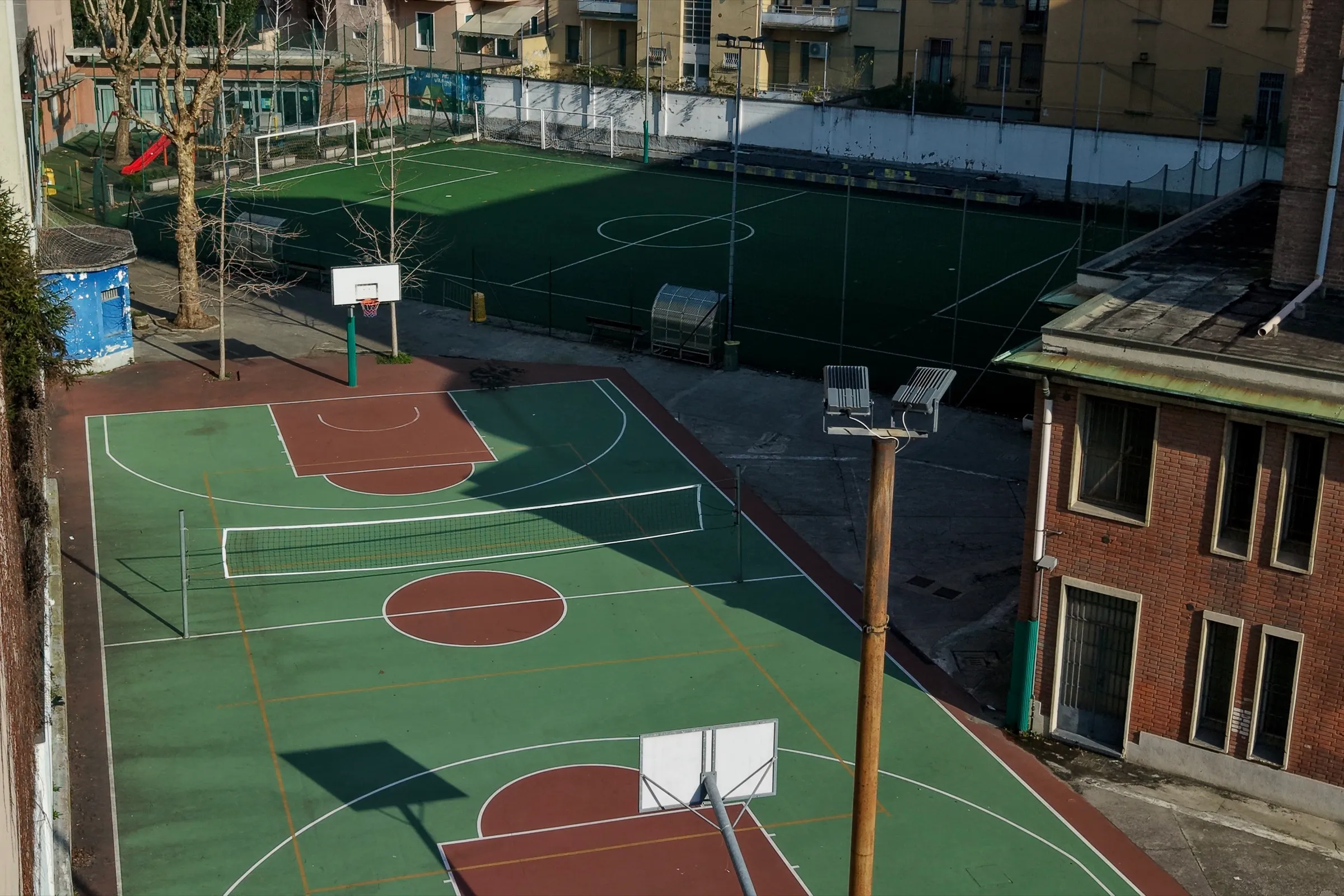 Panoramica degli impianti sportivi del Pensionato Bertoni